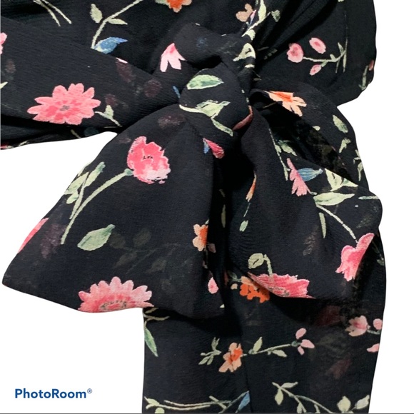 Ganni Paradise Elm Floral Georgette Wrap Top Surplus Wrap Top Small NEW - Picture 10 of 16